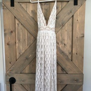 Long White Lace Occasion Dress